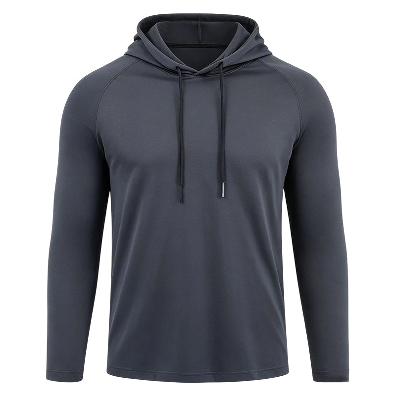 Men's Breathable Long-Sleeve Hooded T-Shirt