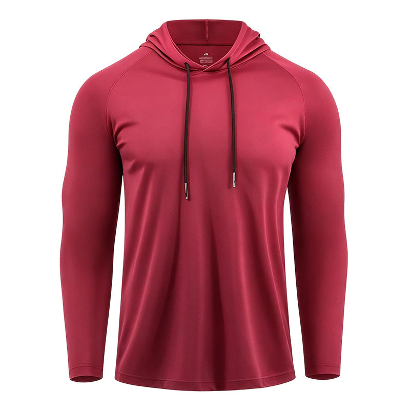 Men's Breathable Long-Sleeve Hooded T-Shirt