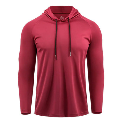 Men's Breathable Long-Sleeve Hooded T-Shirt