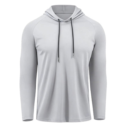 Men's Breathable Long-Sleeve Hooded T-Shirt