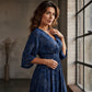 Women's Elegant V-Neck Printed Dress