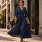 Women's Elegant V-Neck Printed Dress