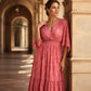Women's Elegant V-Neck Printed Dress