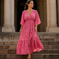 Women's Elegant V-Neck Printed Dress
