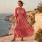 Women's Elegant V-Neck Printed Dress