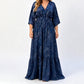 Women's Elegant V-Neck Printed Dress