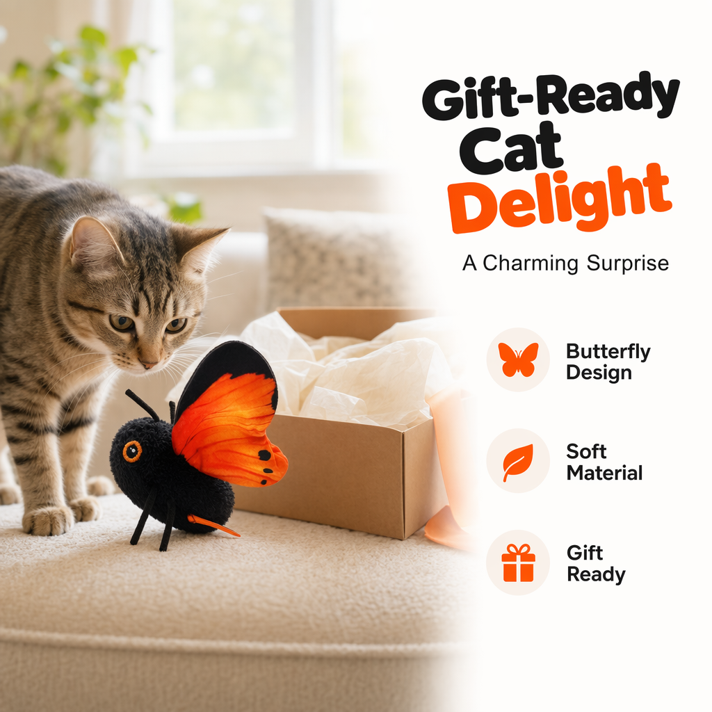 🐱Automatic Flapping Butterfly Cat Toy – Interactive Motion Teaser🦋