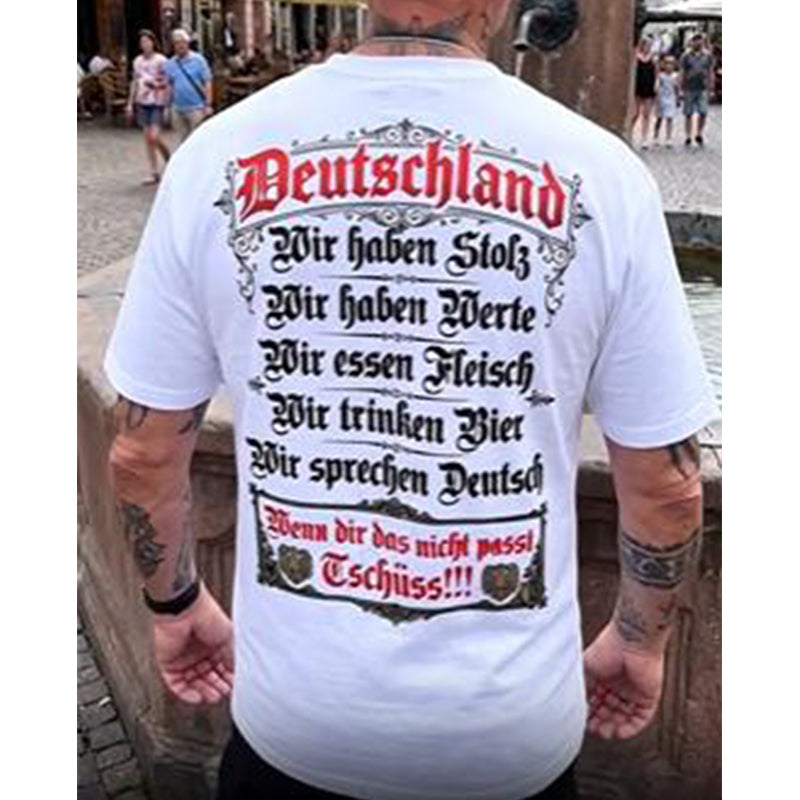 📢50% OFF !!⏰Deutschland Heritage Printed Short Sleeve Crew Neck T-Shirt for Men