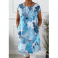 Women's Loose Floral Print Tunic Dress with Pockets