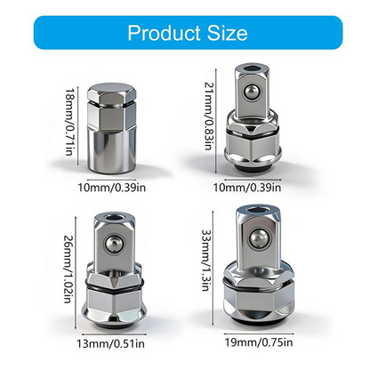 CR-V Steel Ratchet Wrench Adapter Socket Converter Set