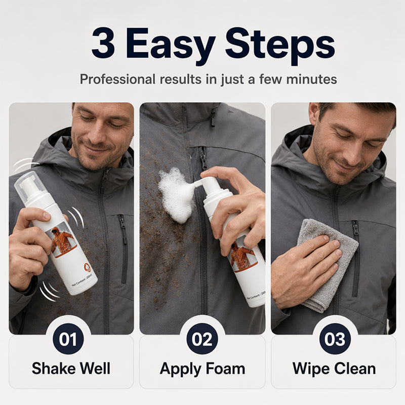 🎉 LIMITED TIME 50% OFF! 🧼 Dry Foam Cleaner For Clothes – Instant Spot Removal, No Water Needed, Protects Technical Membranes ✨