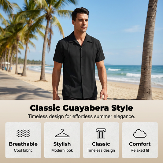 Men's Short Sleeve Cuban Guayabera Shirt 