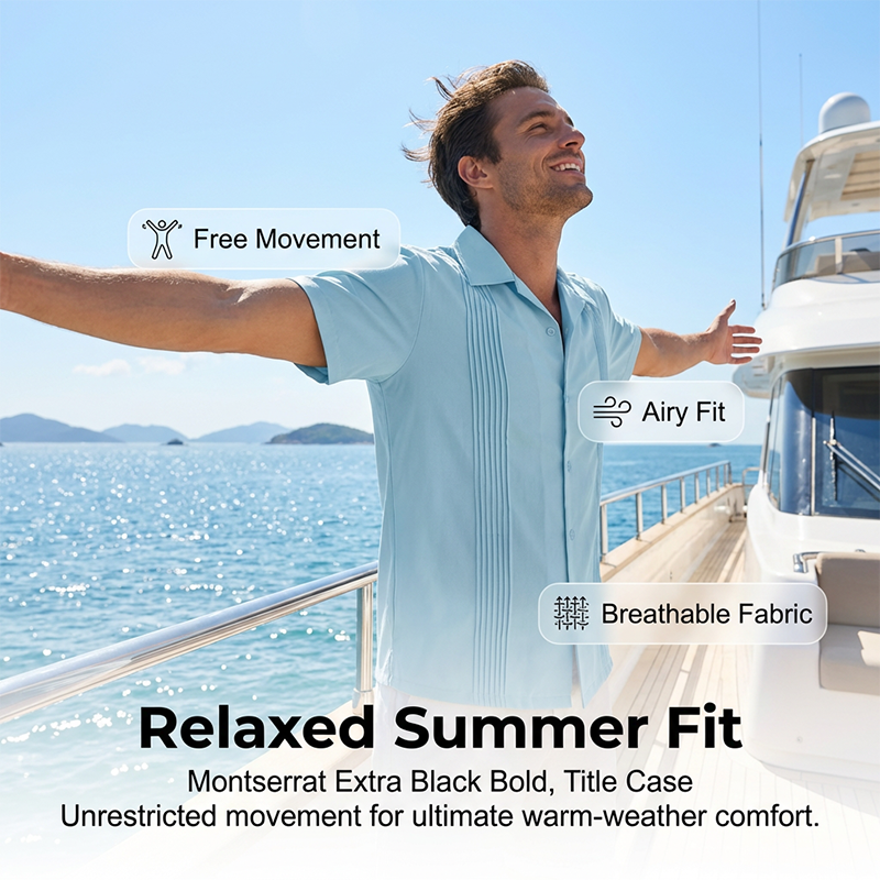 Men's Short Sleeve Cuban Guayabera Shirt 