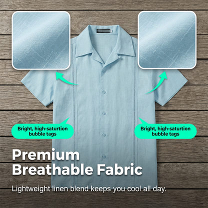 Men's Short Sleeve Cuban Guayabera Shirt 
