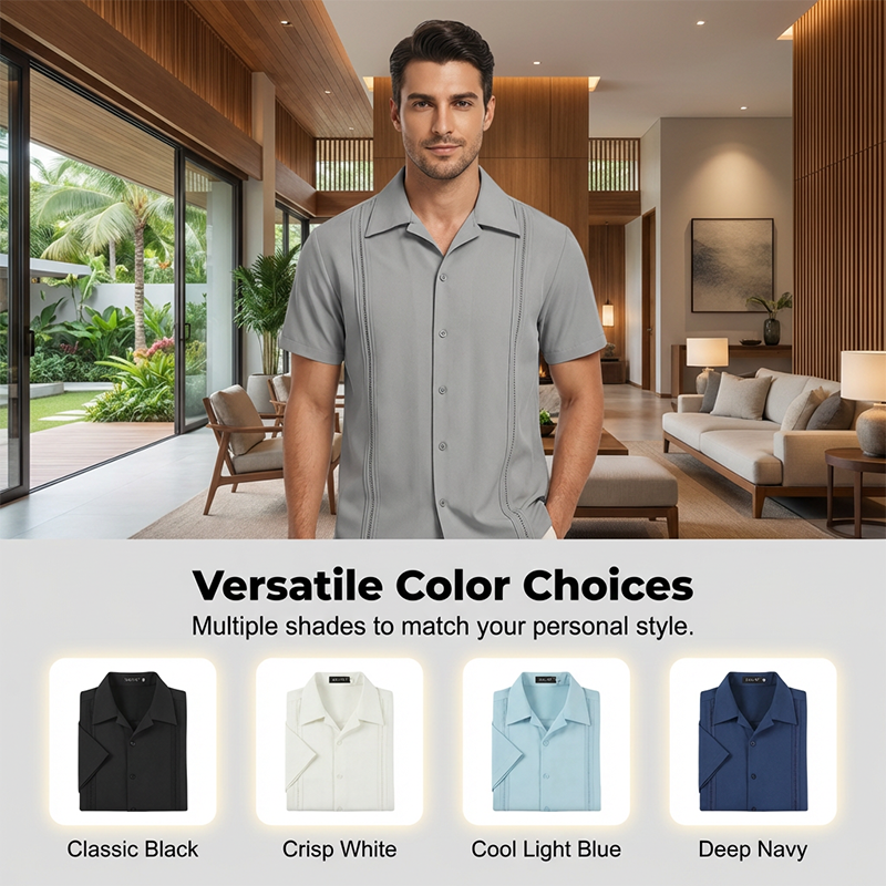 Men's Short Sleeve Cuban Guayabera Shirt 