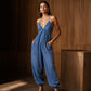Women's Plus Size Halter Neck Ruched Jumpsuit
