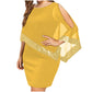Women's Irregular Sequin Patchwork Cold Shoulder Dress