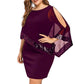 Women's Irregular Sequin Patchwork Cold Shoulder Dress