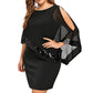 Women's Irregular Sequin Patchwork Cold Shoulder Dress