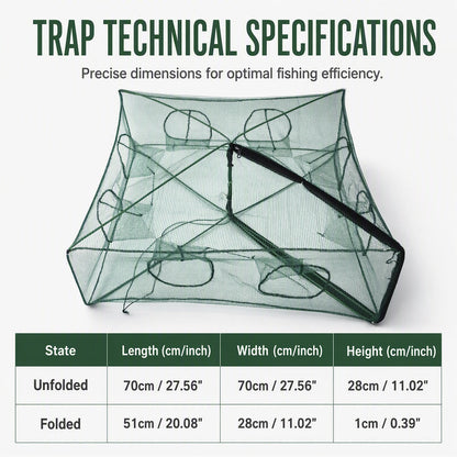 Collapsible Fishing Trap Net with Multi Entrances