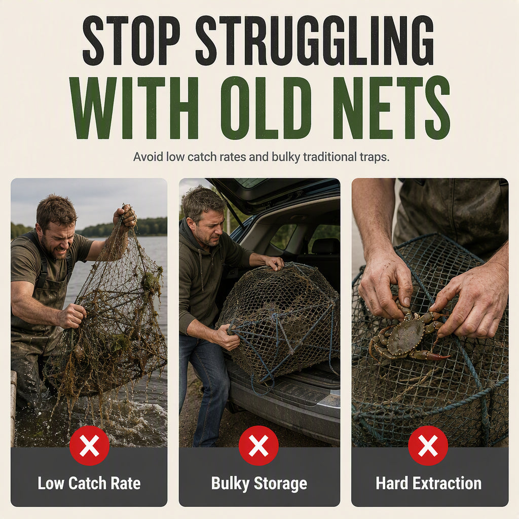 Collapsible Fishing Trap Net with Multi Entrances