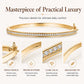 Retro Rhinestone Gold-Tone Cuff Bangle