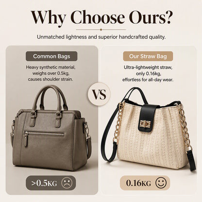 Spacious Commuter Straw Shoulder Bag