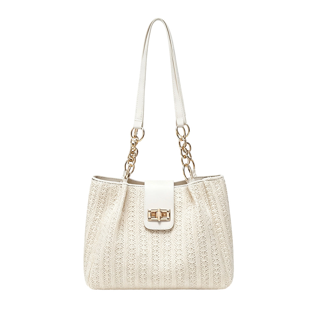 Spacious Commuter Straw Shoulder Bag