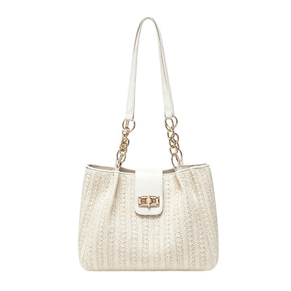 Spacious Commuter Straw Shoulder Bag