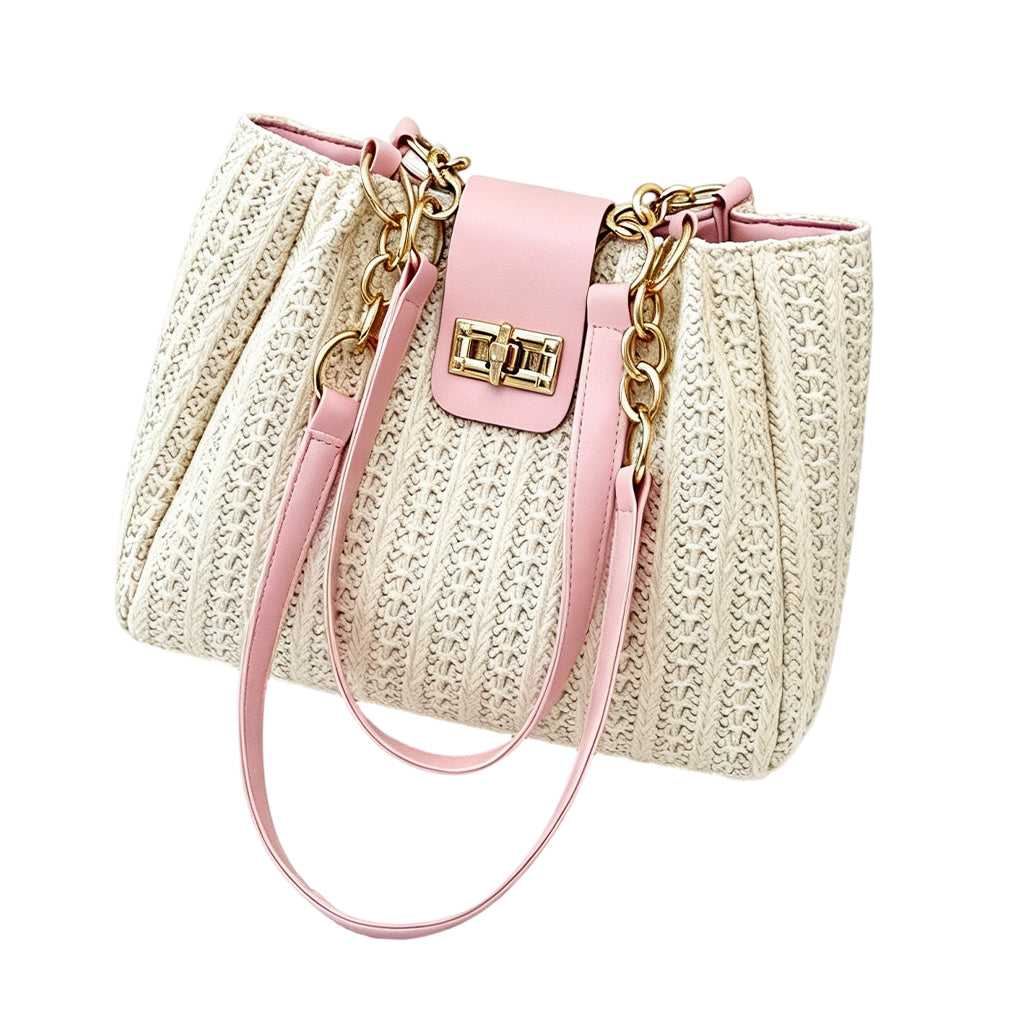 Spacious Commuter Straw Shoulder Bag