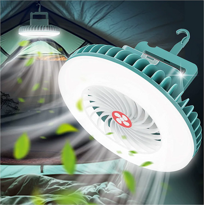 💡 Camping? Power outage? Night market stall? This one fan lights up, cools down, and charges your phone — all in one. 😎🌙