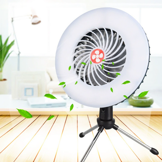 💡 Camping? Power outage? Night market stall? This one fan lights up, cools down, and charges your phone — all in one. 😎🌙