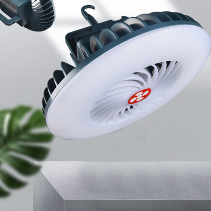 💡 Camping? Power outage? Night market stall? This one fan lights up, cools down, and charges your phone — all in one. 😎🌙