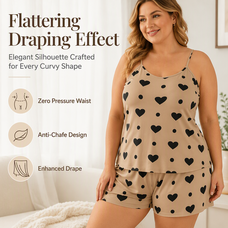 Women's Plus Size Cami Top and Shorts Pajama Set