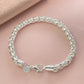 Elegant Silver-Tone Braided Wheat Chain Necklace