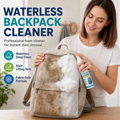 🛡️ Waterless Backpack Foam Cleaner Stain and Odor Remover for Canvas and Nylon Bags 100ml