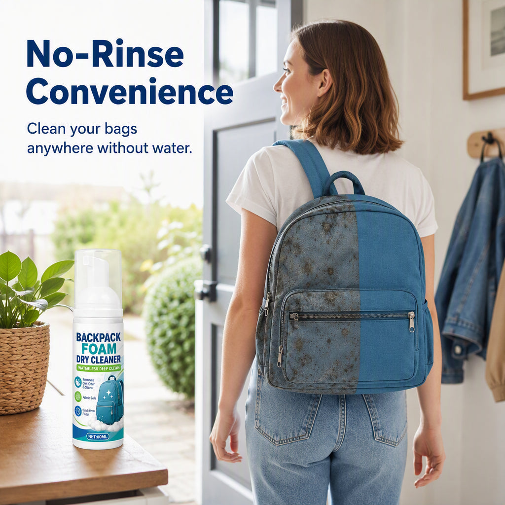 🛡️ Waterless Backpack Foam Cleaner Stain and Odor Remover for Canvas and Nylon Bags 100ml