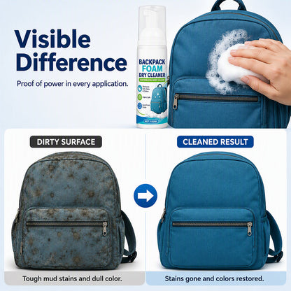 🛡️ Waterless Backpack Foam Cleaner Stain and Odor Remover for Canvas and Nylon Bags 100ml