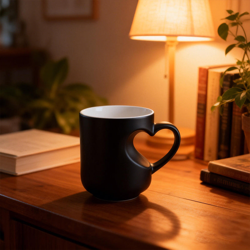 📢📢50% OFF !! ⏰ Color Changing Heart Handle Ceramic Mug for Valentine's Day ☕