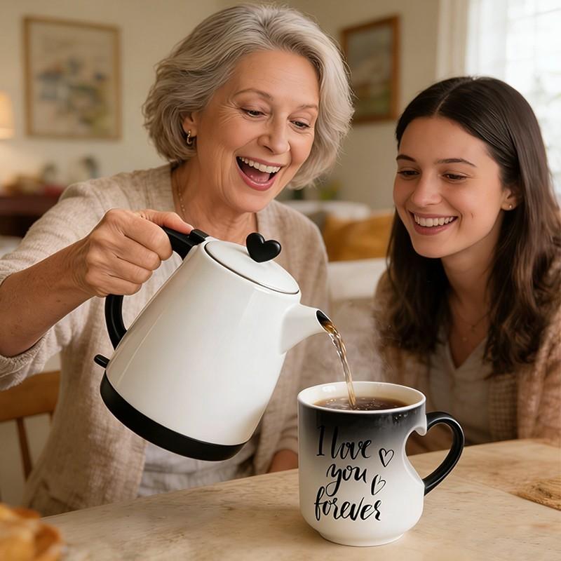 📢📢50% OFF !! ⏰ Color Changing Heart Handle Ceramic Mug for Valentine's Day ☕