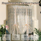 🌸LIMITED-TIME 50% OFF!⏰Embroidered Floral Tie-Up Sheer Curtain
