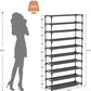 10-Tier Vertical Shoe Rack Organizer