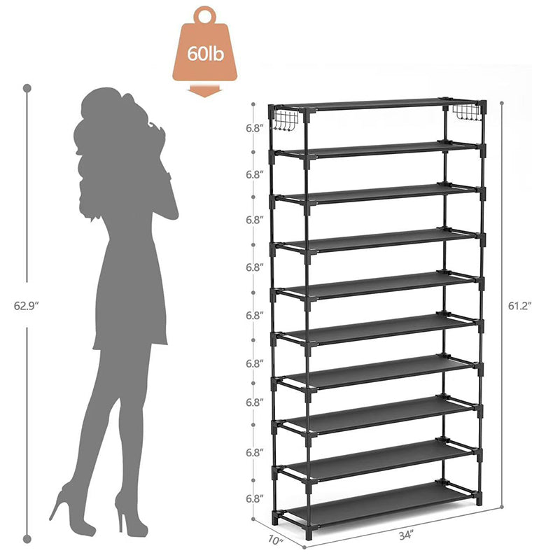 10-Tier Vertical Shoe Rack Organizer