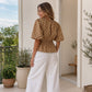 Women's Waist-Defining Polka Dot Top