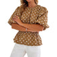Women's Waist-Defining Polka Dot Top