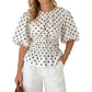 Women's Waist-Defining Polka Dot Top