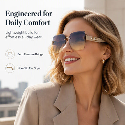 Rimless Square Sunglasses for Women