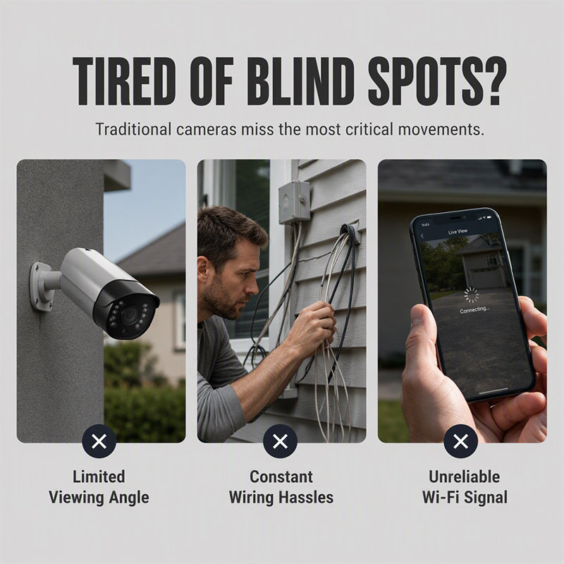 Triple Lens Solar Security Camera