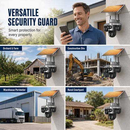 Triple Lens Solar Security Camera