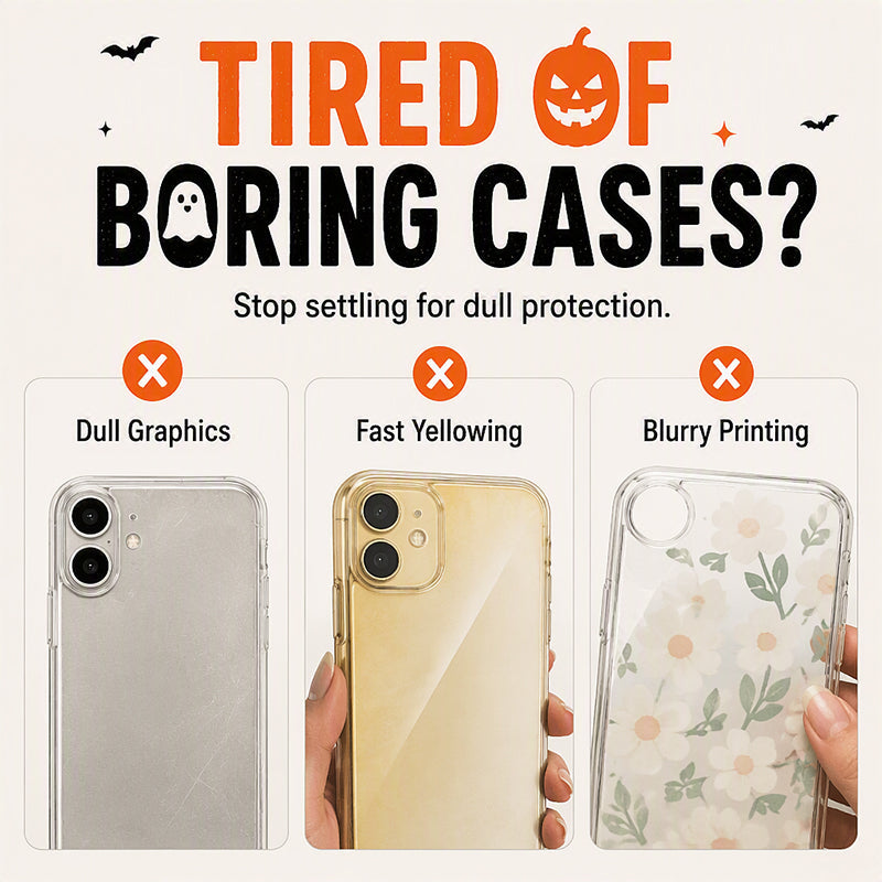 📢📢50% OFF !! ⏰🎃Cute Halloween Clear Phone Case